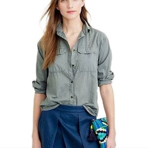 2/$30 J Crew Women's Button Down Sea Green Utility Shirt Size 2